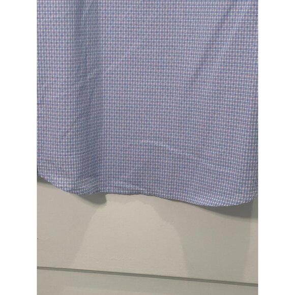 NWT Quieti Men's Large Button-Down Shirt Blue & Purple Checkered Pattern 100% Fi - Picture 10 of 12